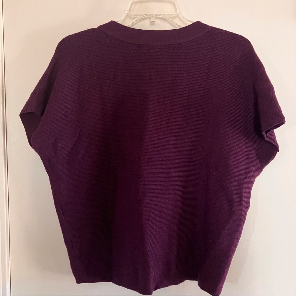 Jennifer Lopez Burgundy/Plum Sweater with Studded neckline Sz. L - Picture 4 of 9